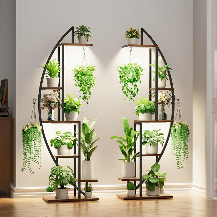 6-Tier Plant Stand with Grow Lights – 2-Piece Set