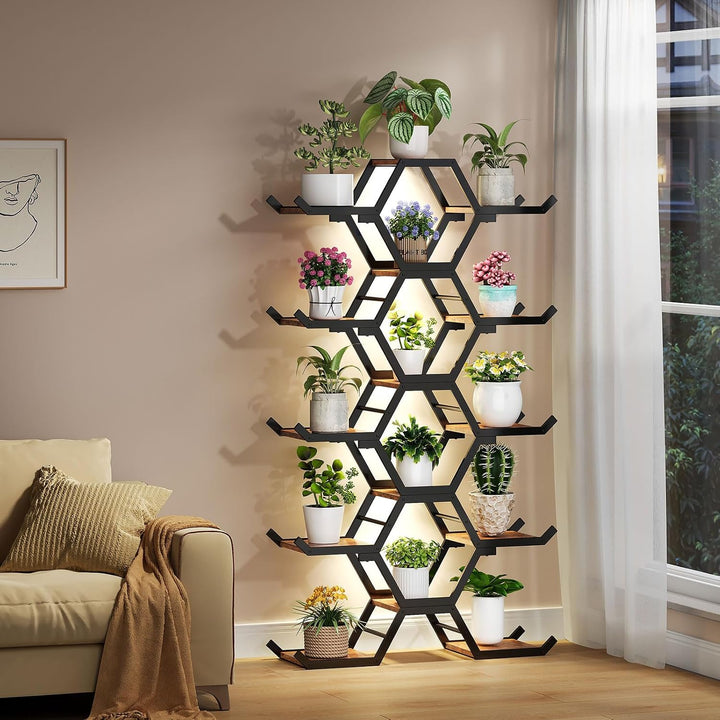 5-Tier Plant Stand with Grow Lights – 15 Pots