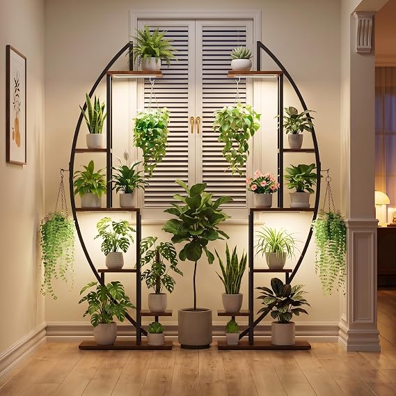 6-Tier Plant Stand with Grow Lights – 2-Piece Set