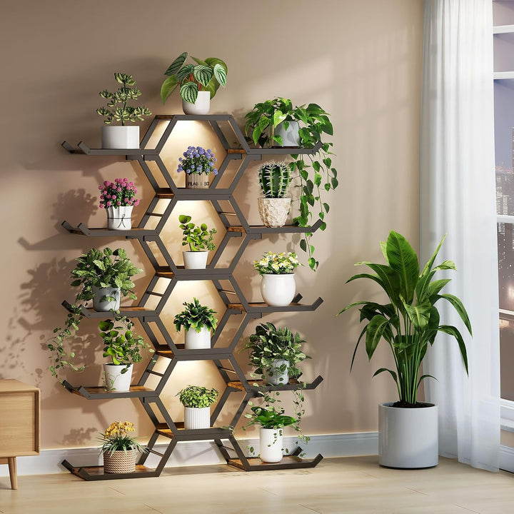 5-Tier Plant Stand with Grow Lights – 15 Pots