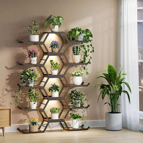 5-Tier Plant Stand with Grow Lights – 15 Pots