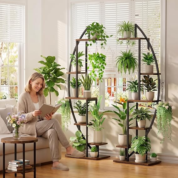 6-Tier Plant Stand with Grow Lights – 2-Piece Set