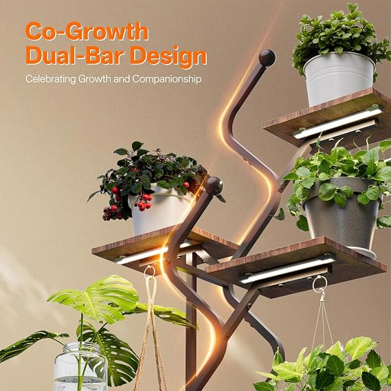 Bstrip 7-Tier Plant Stand with Grow Lights – 158 cm